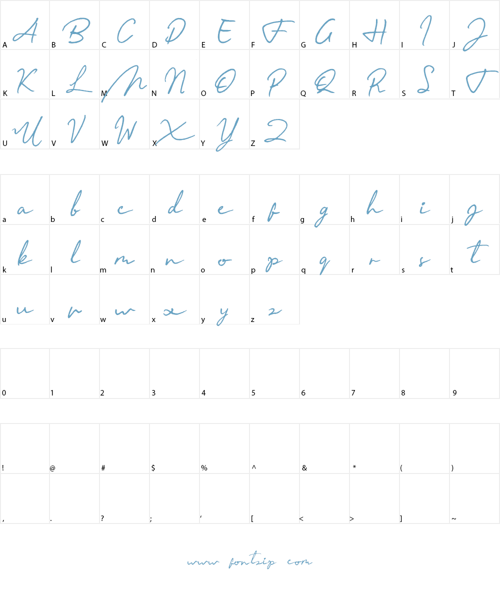 Mentarich Personal Use Only Font Character